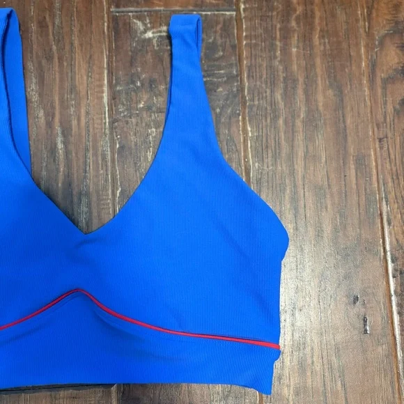 Willow Blue Women's Bralette with Red Accent - Picture 2 of 7